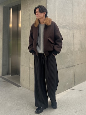 「アイテム（ローファー）」を使った、taiyo.さん（メンズ・172cm）の冬コーディネート