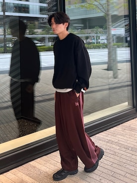 Needles トラックパンツ ダークブラウン ニードルズ NEEDLES ブーツカット トラック パンツ ジャージ