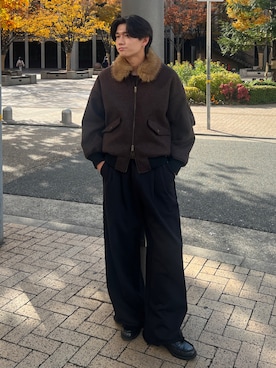 「アイテム（スウェットパンツ）」を使った、taiyo.さん（メンズ・172cm）の秋コーディネート