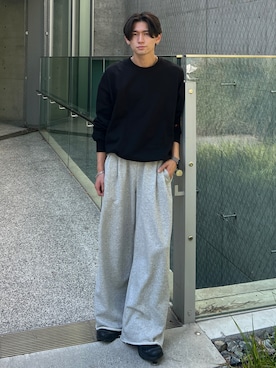 「アイテム（スウェットパンツ、グレー系）」を使った、taiyo.さん（メンズ・172cm）の秋コーディネート