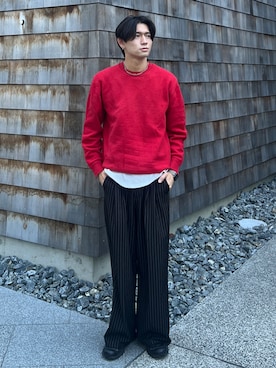 「アイテム（ニット/セーター）」を使った、taiyo.さん（メンズ・172cm）の秋コーディネート