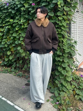 「アイテム（スウェットパンツ）」を使った、taiyo.さん（メンズ・172cm）の秋コーディネート