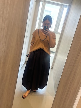 「SLOBE IENA（スローブイエナ）のアイテム（ニット/セーター）」を使った、ayaco.mさん（レディース・150cm）の春コーディネート