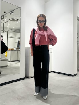 「CITEN（シテン）の＜CITEN＞エッセンシャルVネックニットカーディガン（カーディガン/ボレロ）」を使った、aono_ciさん（レディース・160cm）の冬コーディネート