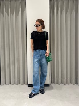 「CITEN（シテン）の＜CITEN＞トラックソールグルカサンダル（サンダル、ブラック系）」を使った、aono_ciさん（レディース・160cm）の夏コーディネート