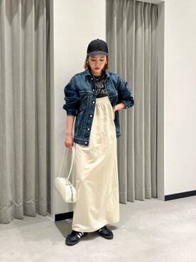 「ベーシック/トラッド」｜「アイテム（デニムジャケット）」を使った、aono_ciさん（レディース・160cm）の春コーディネート