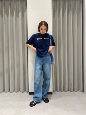 「CITEN（シテン）の＜CITEN＞トラックソールグルカサンダル（サンダル、ブラック系）」を使った、aono_ciさん（レディース・160cm）の夏コーディネート