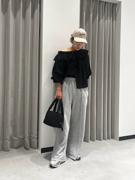 「ベーシック/トラッド」｜「アイテム（スウェットパンツ）」を使った、aono_ciさん（レディース・160cm）の秋コーディネート