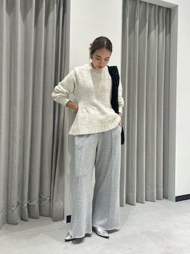 「ベーシック/トラッド」｜「アイテム（スウェットパンツ）」を使った、aono_ciさん（レディース・160cm）の秋コーディネート