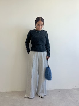 「ベーシック/トラッド」｜「アイテム（スウェットパンツ）」を使った、aono_ciさん（レディース・160cm）の冬コーディネート