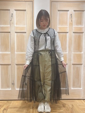 「シアーワンピース」｜「アイテム（その他）」を使った、naa【155cm】さん（レディース・155cm）の冬コーディネート