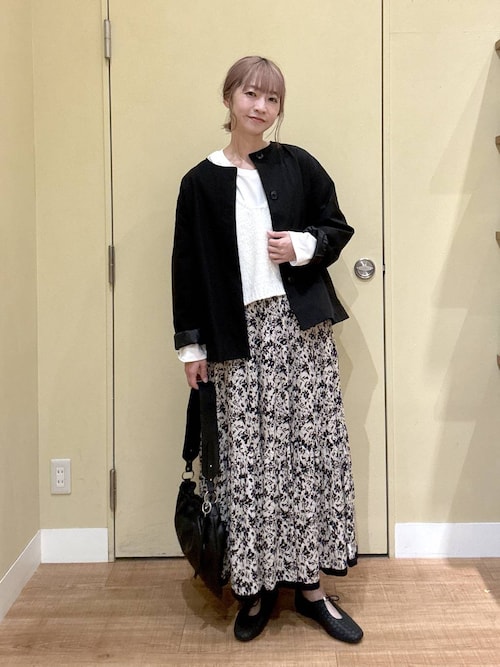 フラワープリント ロングスカート studio CLIP｜《natural by clip》フラワープリントロング