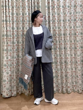 「アイテム（ハンチング/ベレー帽）」を使った、miwa00scさん（レディース・165cm・30代）の秋コーディネート