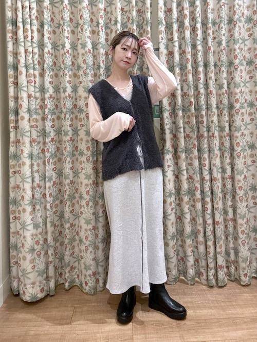 セール】5ゲージフェザーヤーンワイドジップベスト（ベスト）｜studio