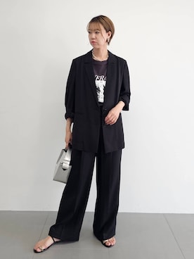 「BARNYARDSTORM（バンヤードストーム）のアイテム（スラックス）」を使った、AZさん（レディース・165cm）の夏コーディネート