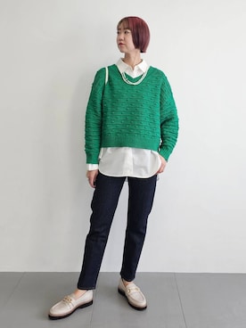 「アイテム（ローファー）」を使った、AZさん（レディース・165cm・30代）の冬コーディネート