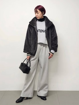 「BARNYARDSTORM（バンヤードストーム）のBARNYARDSTORM / ミンクライクコート（ブルゾン）」を使った、AZさん（レディース・165cm）の秋コーディネート