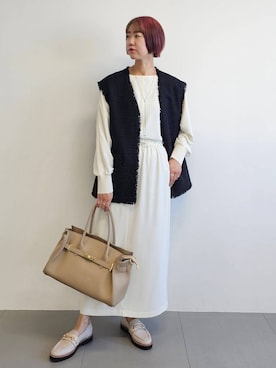 「アイテム（ローファー）」を使った、AZさん（レディース・165cm・30代）の冬コーディネート