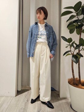 「BARNYARDSTORM」｜「アイテム（デニムジャケット）」を使った、AZさん（レディース・165cm）の秋コーディネート