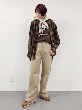 「アイテム（ネックウォーマー/スヌード）」を使った、AZさん（レディース・165cm）の冬コーディネート