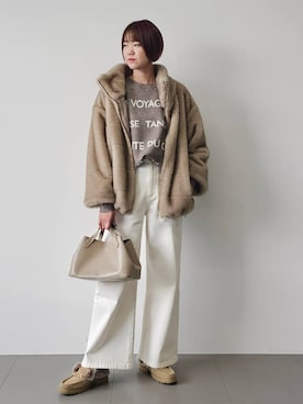 「BARNYARDSTORM（バンヤードストーム）のBARNYARDSTORM / ミンクライクコート（ブルゾン）」を使った、AZさん（レディース・165cm）の秋コーディネート