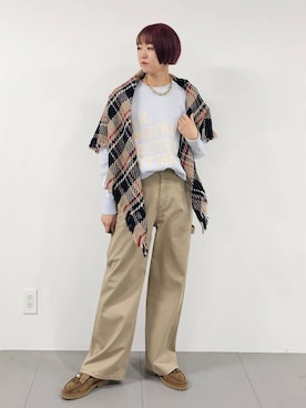 「アイテム（ローファー）」を使った、AZさん（レディース・165cm・30代）の冬コーディネート