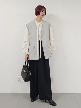 「AULENTTI（オウレンティ）のアイテム」を使った、AZさん（レディース・165cm）の冬コーディネート