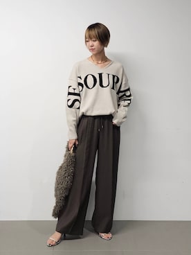 「BARNYARDSTORM（バンヤードストーム）のアイテム（スラックス）」を使った、AZさん（レディース・165cm）の夏コーディネート