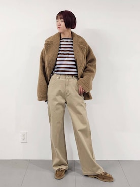 「アイテム（ピーコート）」を使った、AZさん（レディース・165cm）の冬コーディネート