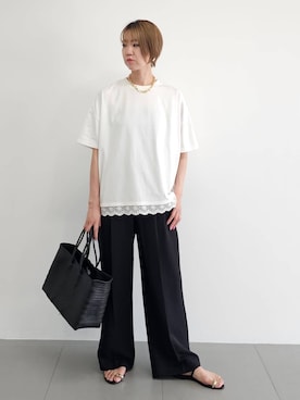 「アイテム（スラックス）」を使った、AZさん（レディース・165cm・30代）の夏コーディネート