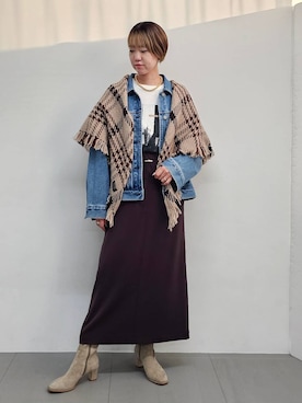 「アイテム（デニムジャケット）」を使った、AZさん（レディース・165cm・30代）の夏コーディネート