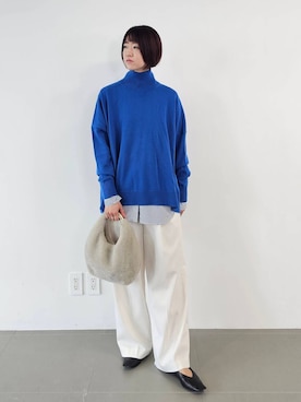 「BARNYARDSTORM（バンヤードストーム）のアイテム（スラックス）」を使った、AZさん（レディース・165cm）の冬コーディネート