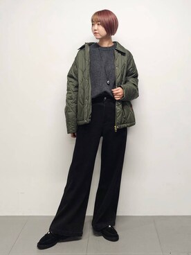 「UNIVERSAL OVERALL（ユニバーサルオーバーオール）のアイテム」を使った、AZさん（レディース・165cm）の秋コーディネート