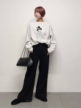 「アイテム（トートバッグ、ブラック系）」を使った、AZさん（レディース・165cm）の秋コーディネート