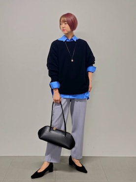 「BARNYARDSTORM（バンヤードストーム）のアイテム（スラックス）」を使った、AZさん（レディース・165cm）の秋コーディネート