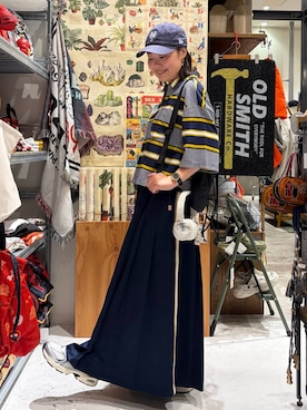 「NEW BALANCE（ニューバランス）の【New Balance(ニューバランス)】530（スニーカー、ホワイト系）」を使った、カワモトさん（レディース・162cm）の夏コーディネート