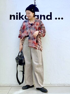 「アイテム（帽子）」を使った、カワモトさん（レディース・162cm・30代）の秋コーディネート