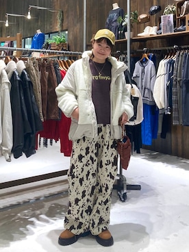 「アイテム（キャップ）」を使った、カワモトさん（レディース・162cm・30代）の秋コーディネート