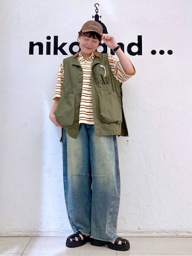 「アイテム（ポロシャツ）」を使った、カワモトさん（レディース・162cm・30代）の夏コーディネート