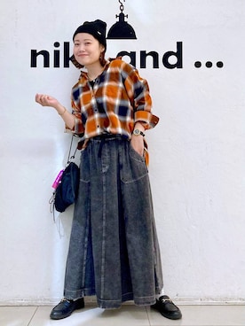 「アイテム（帽子）」を使った、カワモトさん（レディース・162cm・30代）の秋コーディネート