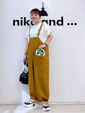 「メンズライク」｜「アイテム（サロペット/オーバーオール）」を使った、カワモトさん（レディース・162cm）の夏コーディネート