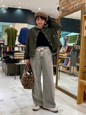 「アイテム（ハンチング/ベレー帽）」を使った、カワモトさん（レディース・162cm・30代）の秋コーディネート