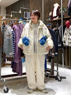 「アイテム（ブルゾン）」を使った、カワモトさん（レディース・162cm・30代）の秋コーディネート