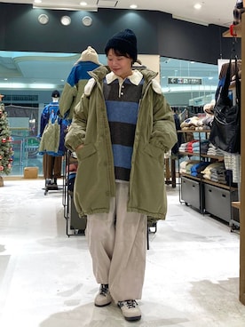 「アイテム（帽子）」を使った、カワモトさん（レディース・162cm・30代）の秋コーディネート