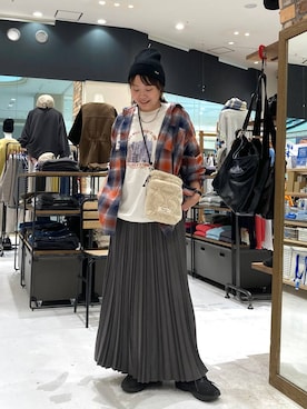 「アイテム（スカート）」を使った、カワモトさん（レディース・162cm・30代）の秋コーディネート