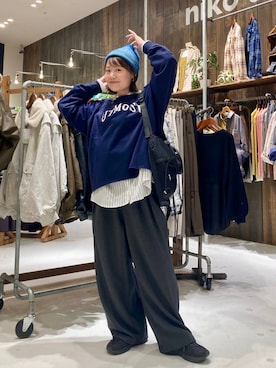 「アイテム（ニットキャップ/ビーニー）」を使った、カワモトさん（レディース・162cm・30代）の秋コーディネート