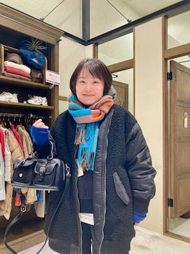 「アイテム（MA-1）」を使った、カワモトさん（レディース・162cm・30代）の冬コーディネート