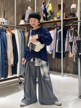 「アイテム（スウェット）」を使った、カワモトさん（レディース・162cm・30代）の秋コーディネート