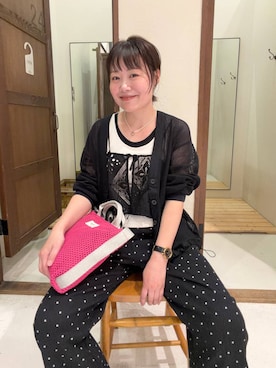「niko and...（ニコアンド）の厚底トングサンダル（サンダル、ブラック系）」を使った、カワモトさん（レディース・162cm）の春コーディネート