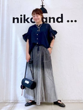 「niko and...（ニコアンド）のアイテム」を使った、カワモトさん（レディース・162cm）の夏コーディネート
